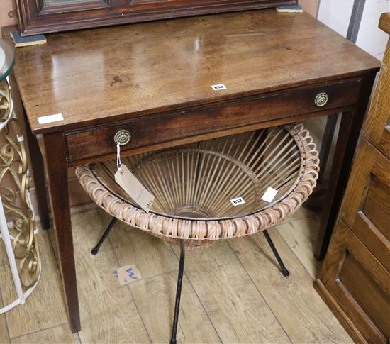 A Georgian style mahogany side table, with one drawer, W.91cm